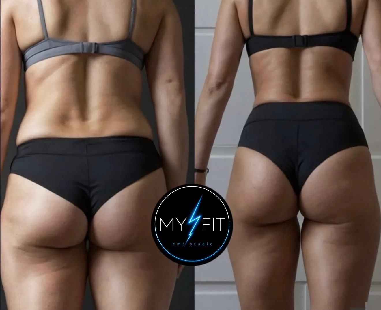 Клиентка MyFit: до и после курса, вид сзади