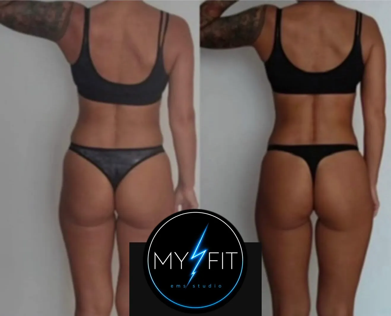 Клиентка MyFit: до и после курса, вид сзади